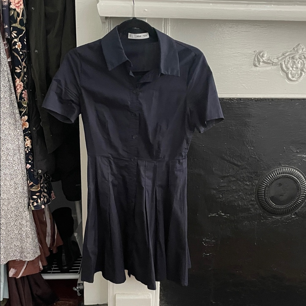 Mango black button down Dress
